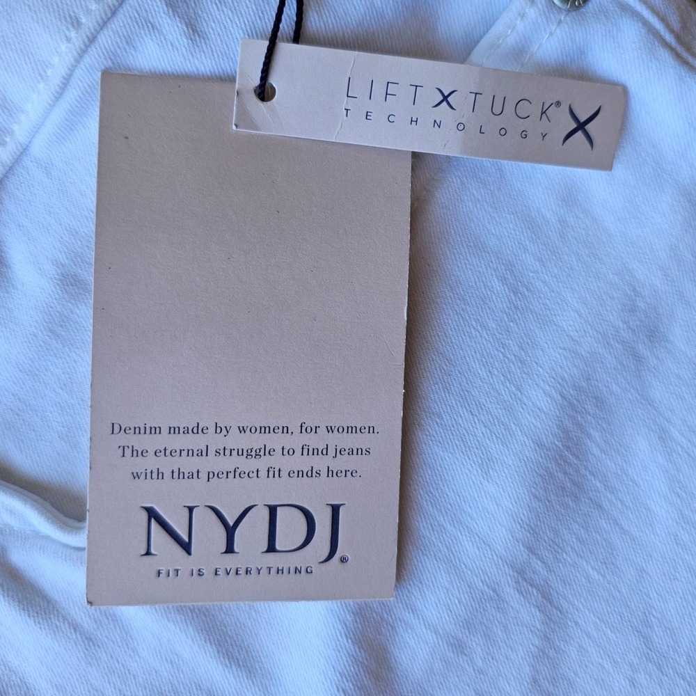 NYDJ Briella Roll Cuff Denim Shorts Optic White Plus Size 28W WCFO2258 NEW - Picture 5 of 8